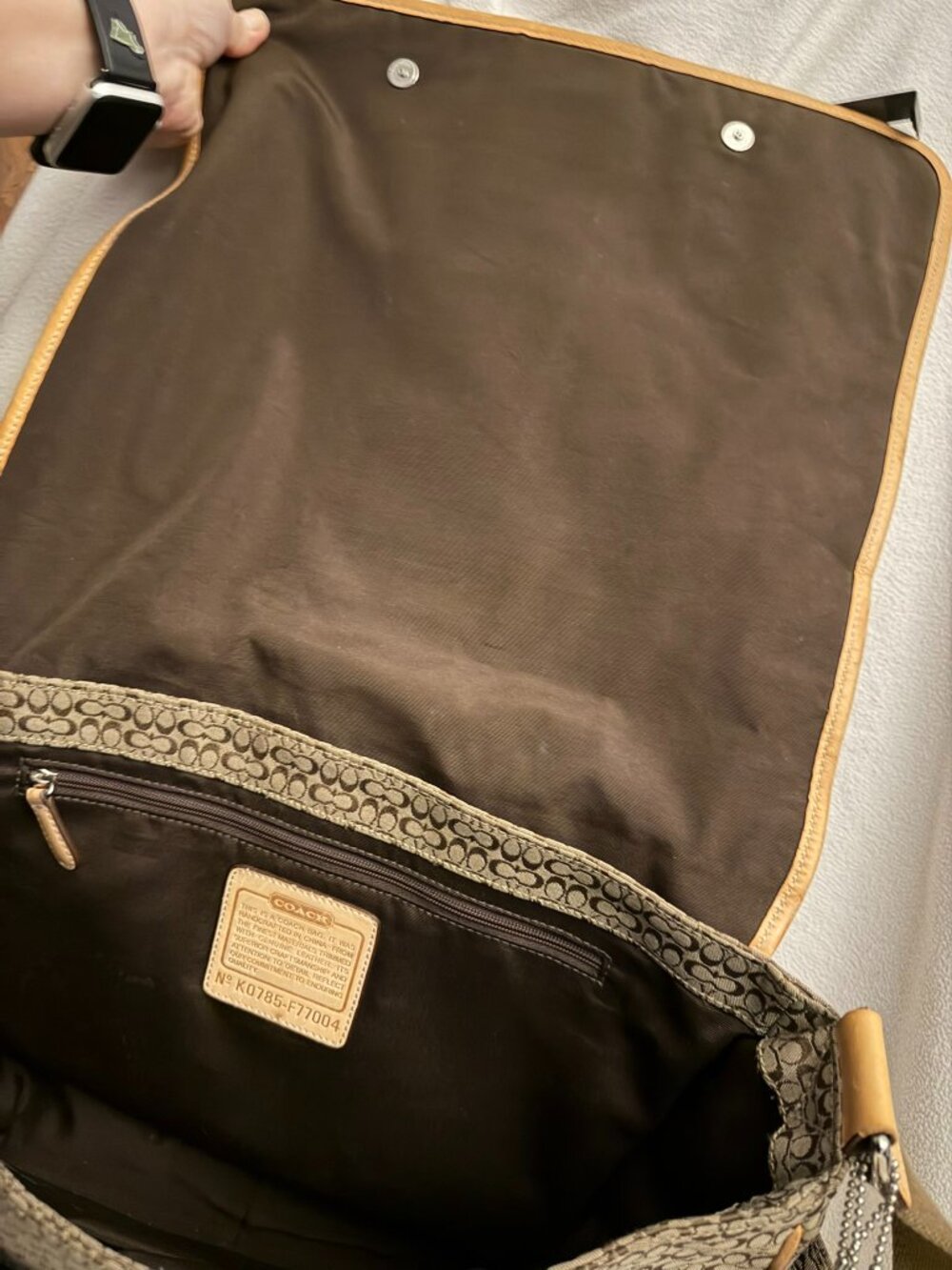 Coach Hudson Signature Jacquard Messenger/Baby Bag - Picture 5 of 10